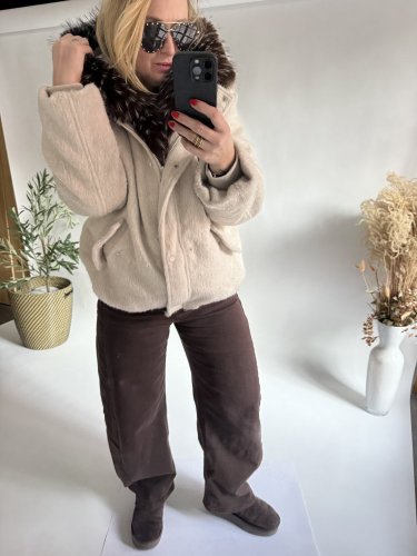 Bunda Chic Lady-tmavý kožuch