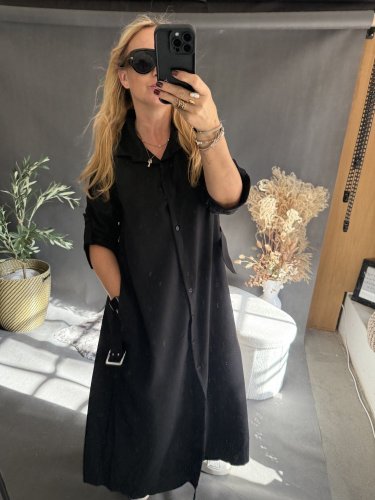 Šaty košilové dlouhé černé