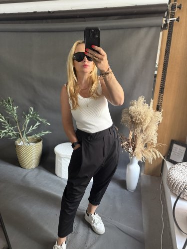 Kalhoty SUN bez knoflíku do 3XL-černé