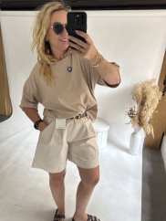 Tričko Lorene oversize-mocca
