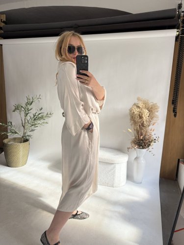 Košeľové šaty viskoza-cream