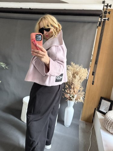 Kabátek Crop Miss zateplený-růžový