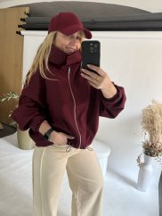 Bunda Collar s kapucí bordeaux- predobjednavka