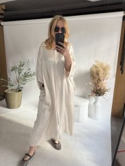 Košeľové šaty viskoza-cream