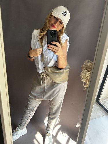 Tepláky nasrávací Velvet-mocca