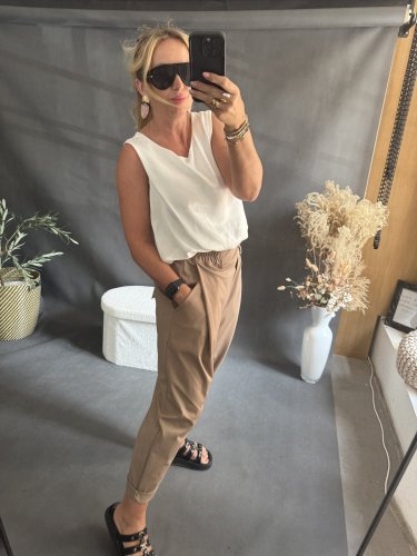 Nohavice SUN bez gombíka do 3XL-camel