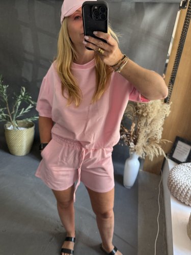 Souprava Tričko a šortky Bavlna-pink