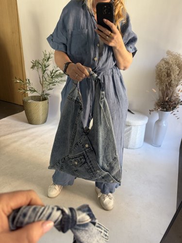 Kabelka Jeans-modrá