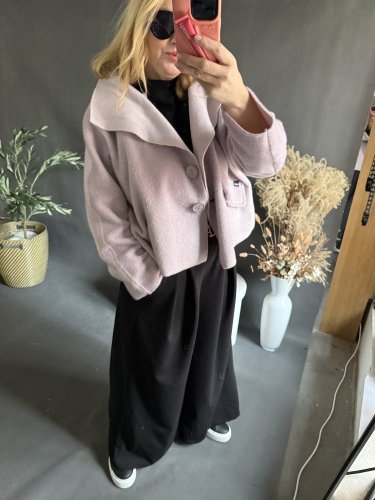 Kabátek Crop Miss zateplený-růžový