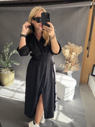 Šaty košilové dlouhé černé