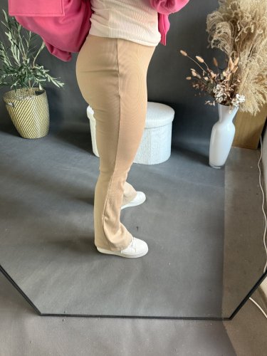 Legíny do zvonu-béžové