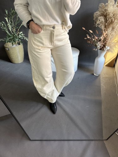 Džínsy Barrel USA- krémové