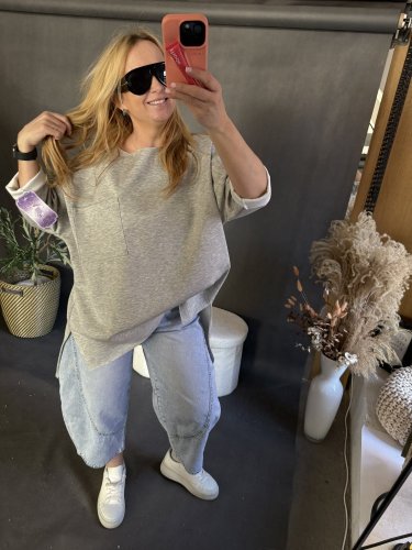 Tričko oversize NEOPREN šedé