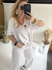 Bluza Liame-UNI SIZE na XS-XL-bielá