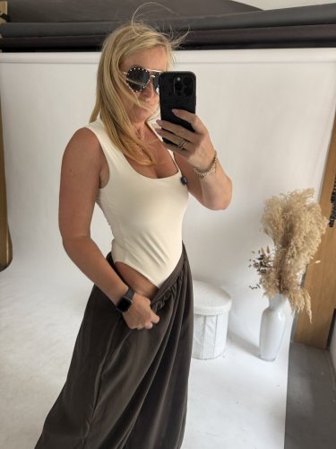 Body široké ramienka-beige - Velikost: S