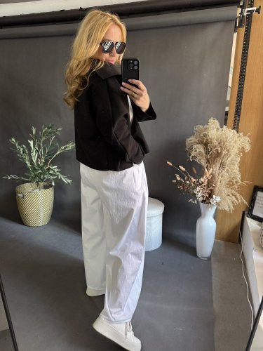 Kalhoty Pantagonna ve stylu sukně -bielé