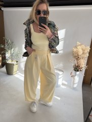 Kalhoty Ballon plátěné letní-žlutá