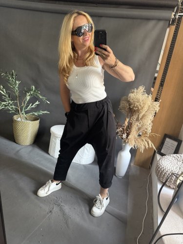 Kalhoty SUN bez knoflíku do 3XL-černé