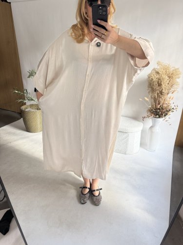 Košeľové šaty viskoza-cream