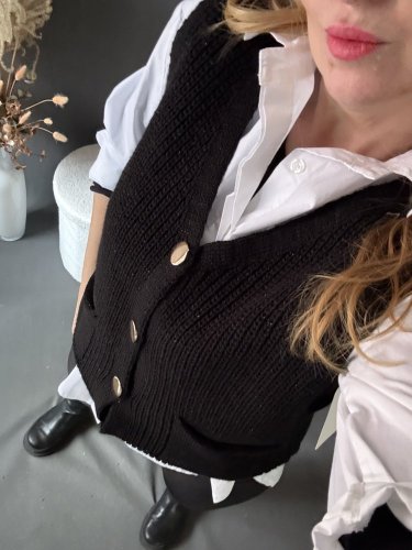 Pletená Vesta Chick-černá