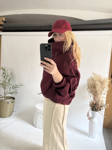 Bunda Collar s kapucí bordeaux- predobjednavka