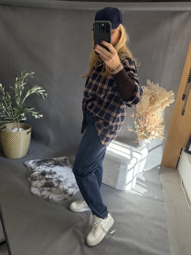 Košile kostkovaná-modrá