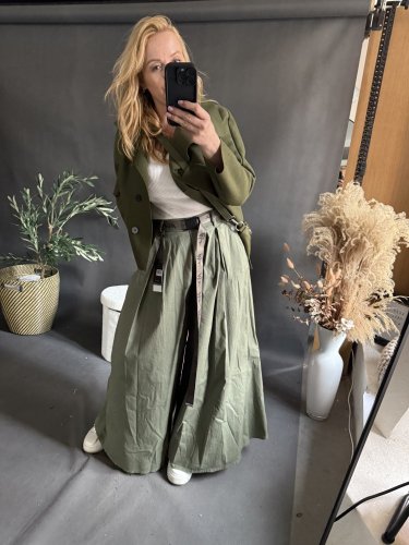 Kalhoty Pantagonna ve stylu sukně -khaki