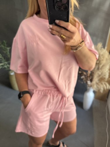Souprava Tričko a šortky Bavlna-pink