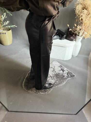 Kalhoty koženka Soka-černé