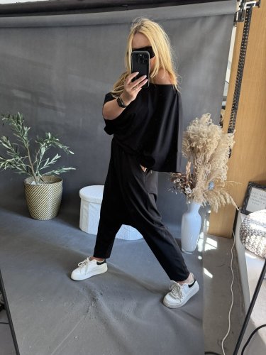 Kalhoty nasrávací Tencil-černá