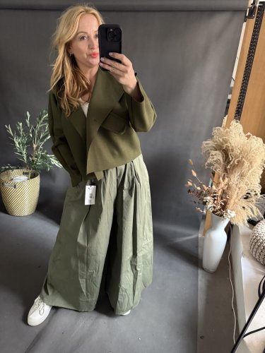 Kalhoty Pantagonna ve stylu sukně -khaki