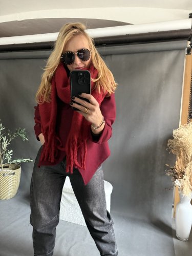 Šála oversize bordeaux