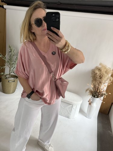 Bluza Liame-UNI SIZE na XS-XL-staro růžová