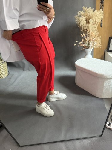 Nohavice SUN bez gombíka do 3XL červené