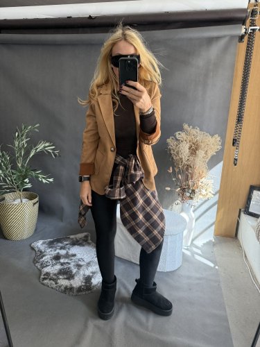 Sako Luisa velur-cognac