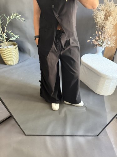 Nohavice so šnúrkou Sun čierné