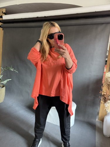 Tričko/tunika plus size-oranžová