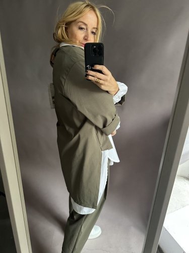 Kabátik ľahký asymetrický SUN-khaki