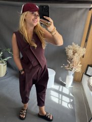 Nohavice SUN bez gombíka do 3XL vínové