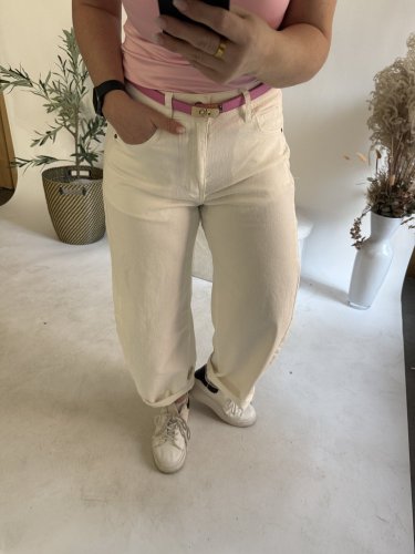 Džínsy New York--elastické, pohodlné-off white