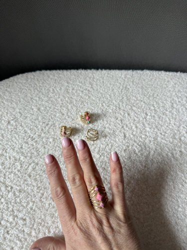 Prsteň Stainless Steel s nastaviteľnou veľkosťou-ružový