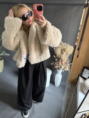 Kabát Teddy-béžový