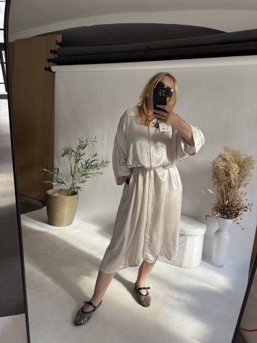 Košeľové šaty viskoza-cream