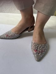 Lodičky s kamienky Candy beige