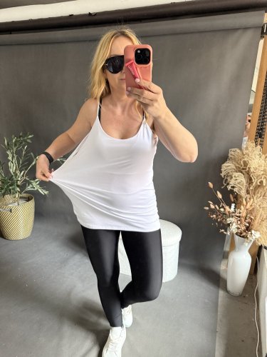 Tílko na postavu BIG špagetové ramínka na M-3XL-bílé