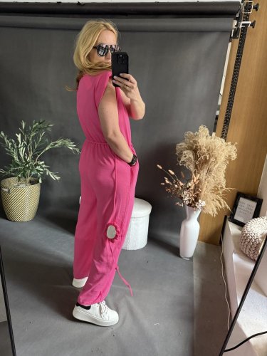 Overal Flower-růžová