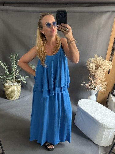 Set sukne a volániky-blue