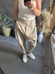 Kalhoty SUN bez knoflíku do 3XL béžové