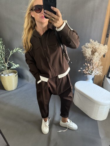 Kabátek Sun 2v1 s košilí-hnědý