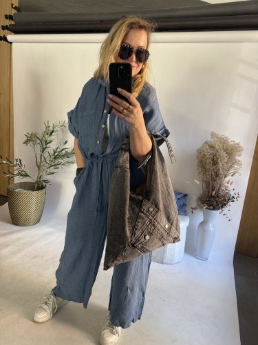 Kabelka Jeans-šedá